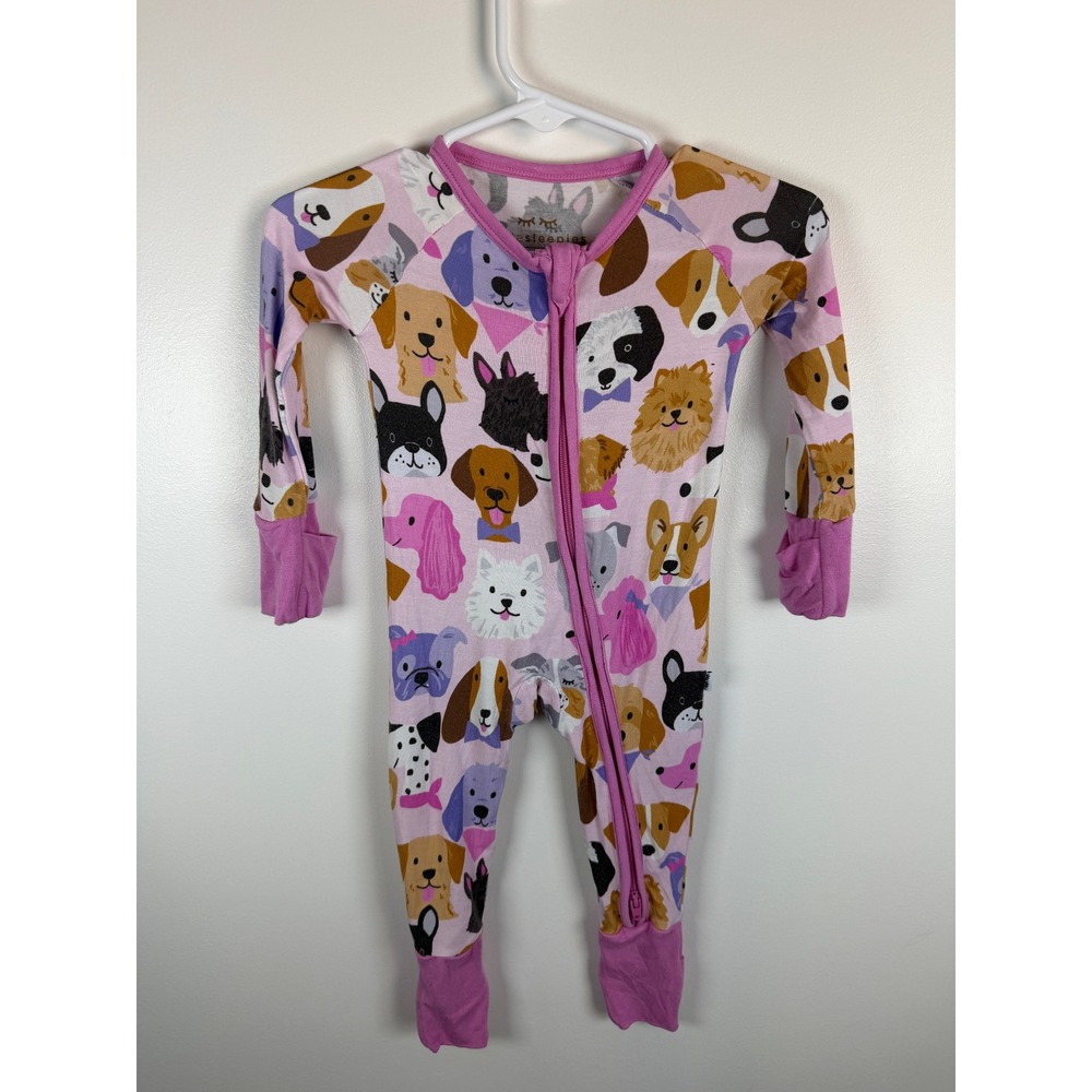 Little Sleepies Puppy Parade Dog Print Bamboo Zippy 0-3 Months
